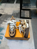LV Trainer Sneakers - Beige & Brown Python
