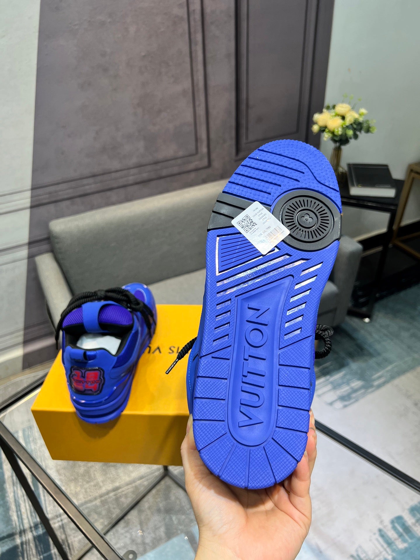 LV Trainer Sneakers - Electric Blue Monochrome