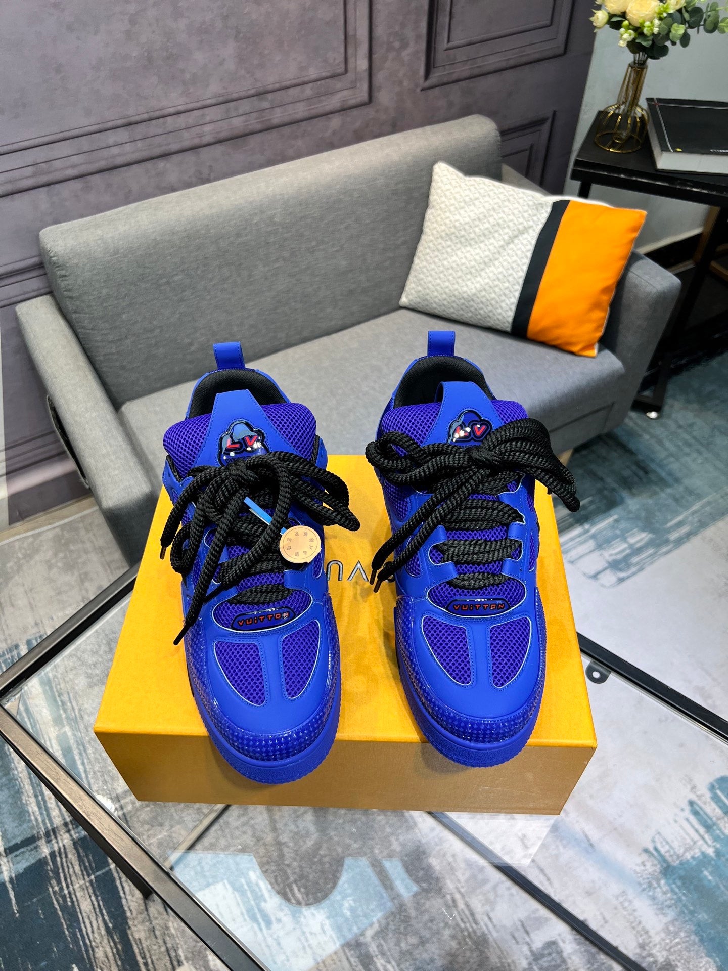 LV Trainer Sneakers - Electric Blue Monochrome