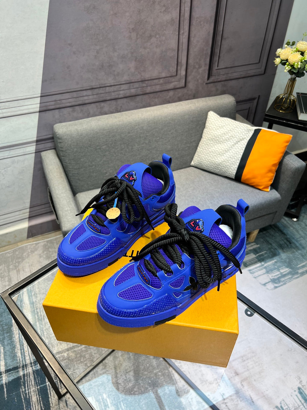 LV Trainer Sneakers - Electric Blue Monochrome