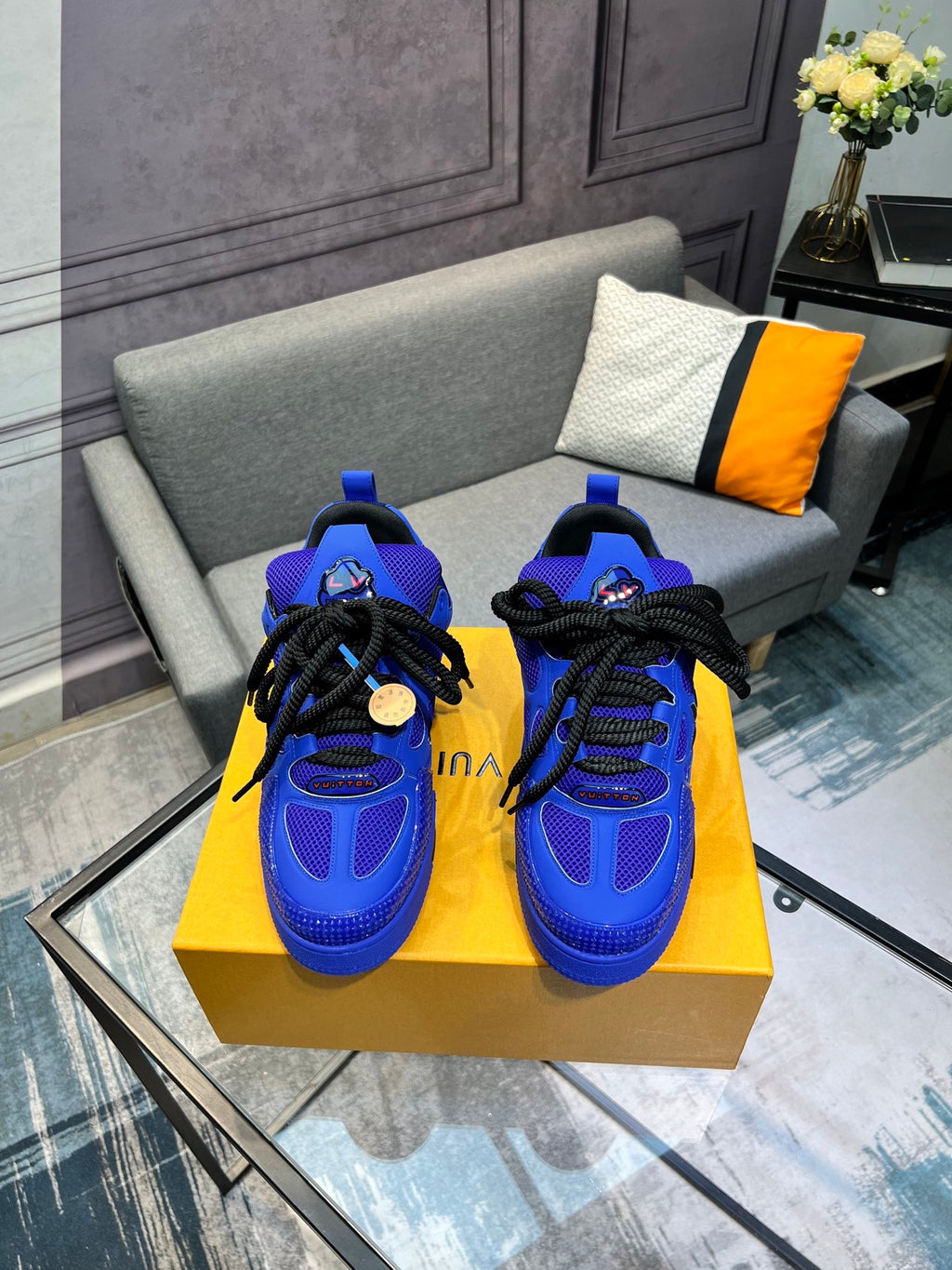 LV Trainer Sneakers - Electric Blue Monochrome