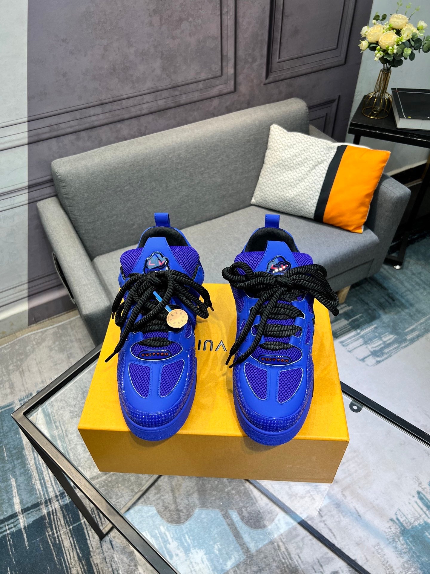 LV Trainer Sneakers - Electric Blue Monochrome
