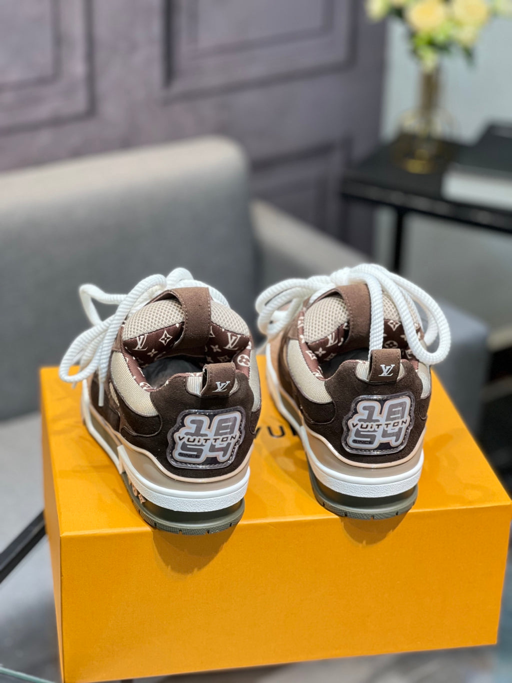 LV Trainer Sneakers - Brown, Taupe & Mesh