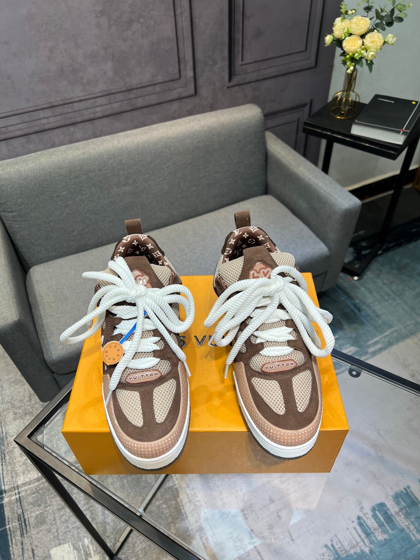 LV Trainer Sneakers - Brown, Taupe & Mesh