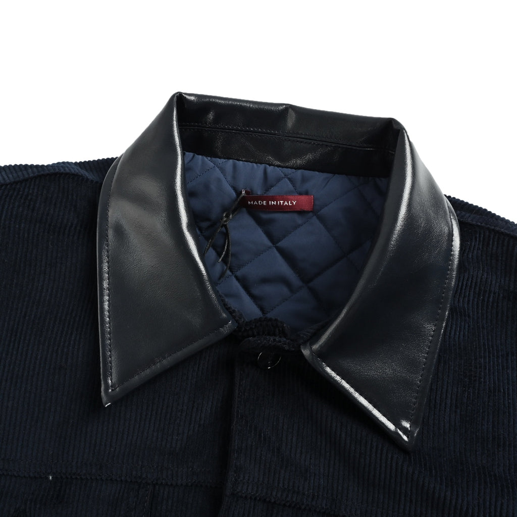Gucci GG Corduroy Jacket with Leather Collar