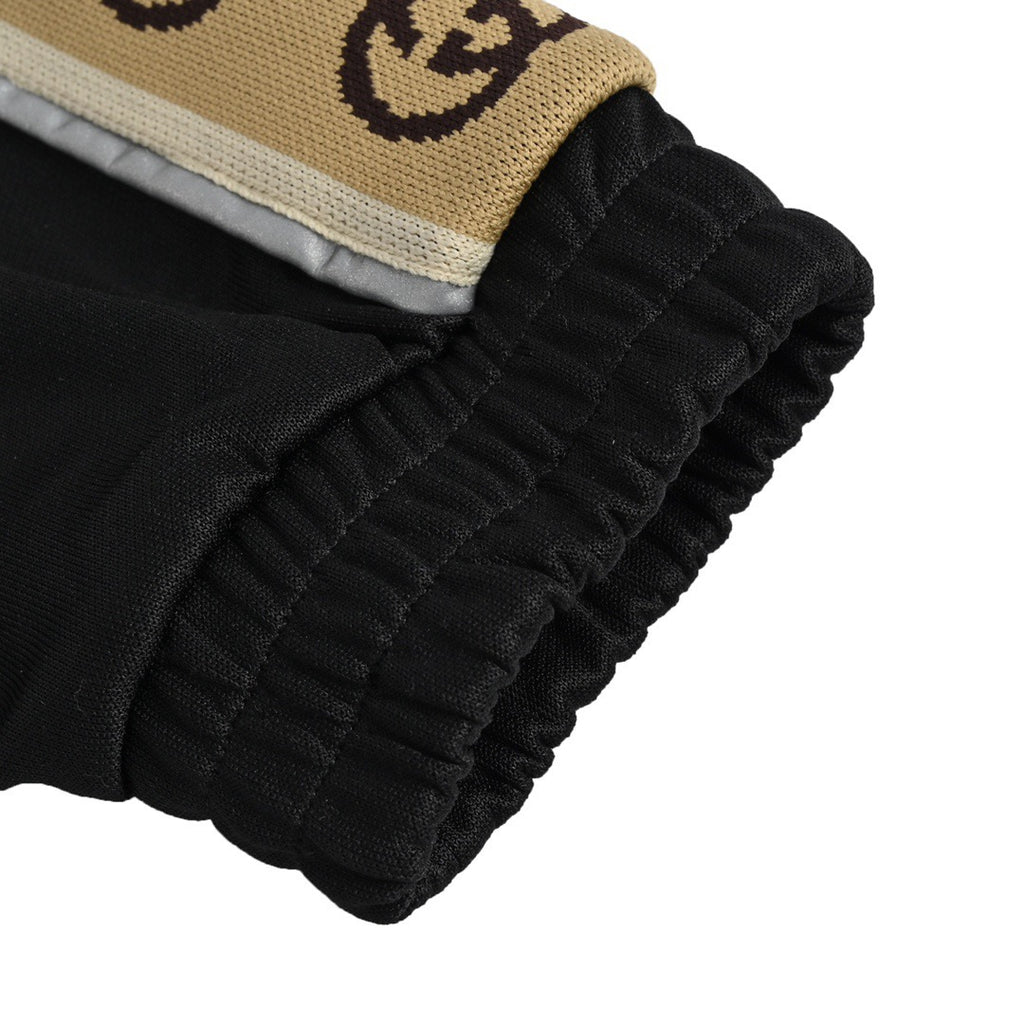 Gucci GG Stripe Tape Track Jacket — Black/Beige