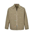 Gucci GG Supreme Canvas Multicolour Embroidered GG Zip-Up Overshirt Jacket — Beige