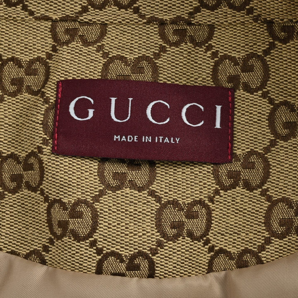 Gucci GG Supreme Canvas All-Over Bomber Jacket — Beige/Brown