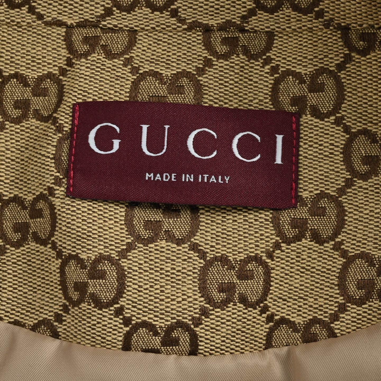 Gucci GG Supreme Canvas All-Over Bomber Jacket — Beige/Brown