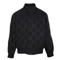 Gucci GG Jumbo Jacquard Zip-Up Bomber Jacket — Black/Black