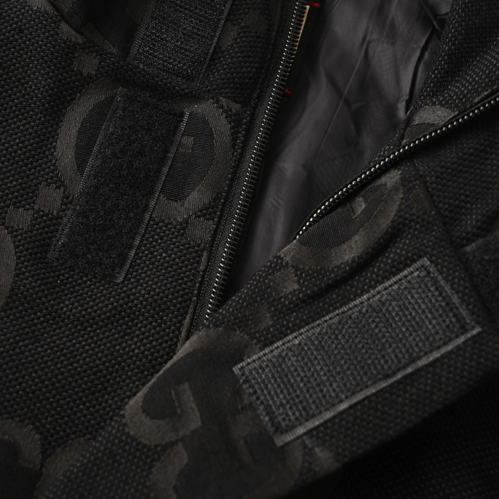 Gucci GG Jumbo Jacquard Zip-Up Bomber Jacket — Black/Black