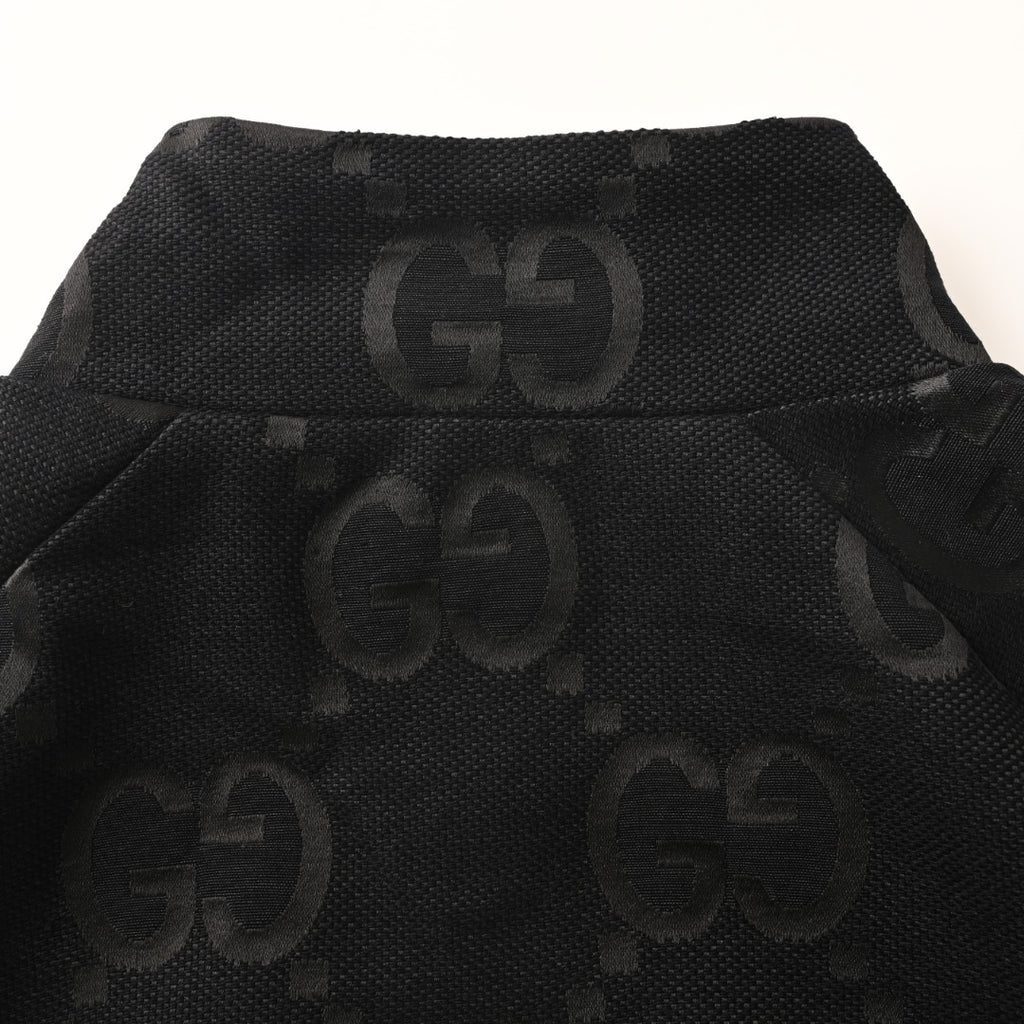 Gucci GG Jumbo Jacquard Zip-Up Bomber Jacket — Black/Black