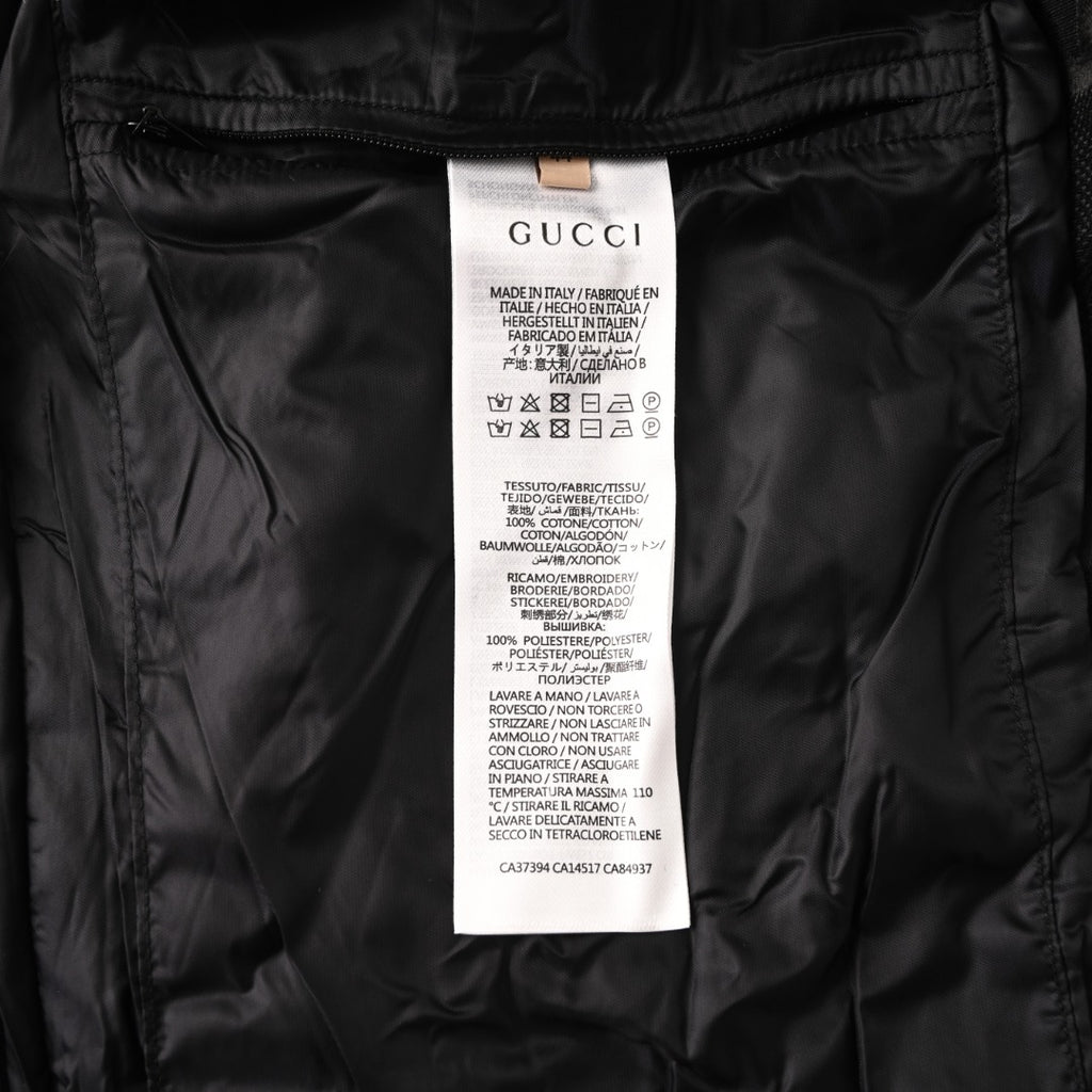 Gucci GG Jumbo Jacquard Zip-Up Bomber Jacket — Black/Black